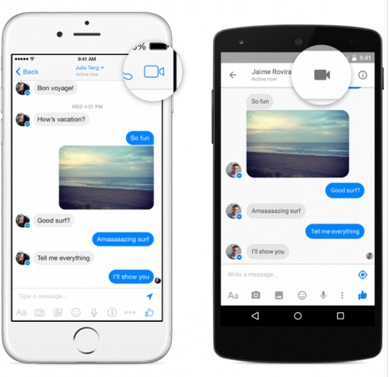 مكالمات الفيديو تصل الى تطبيق فيسبوك ماسنجر Messenger للأندرويد والايفون