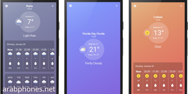 أفضل تطبيق لمعرفة حالة الطقس في بلدك وفي كل مدن العالم UltraWeather